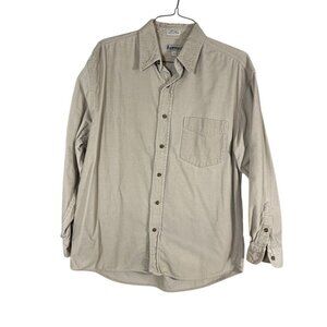 Aeropostale Shirt Men M Cream Corduroy Ribbed Neutral Winter Y2K Minimalist 80s